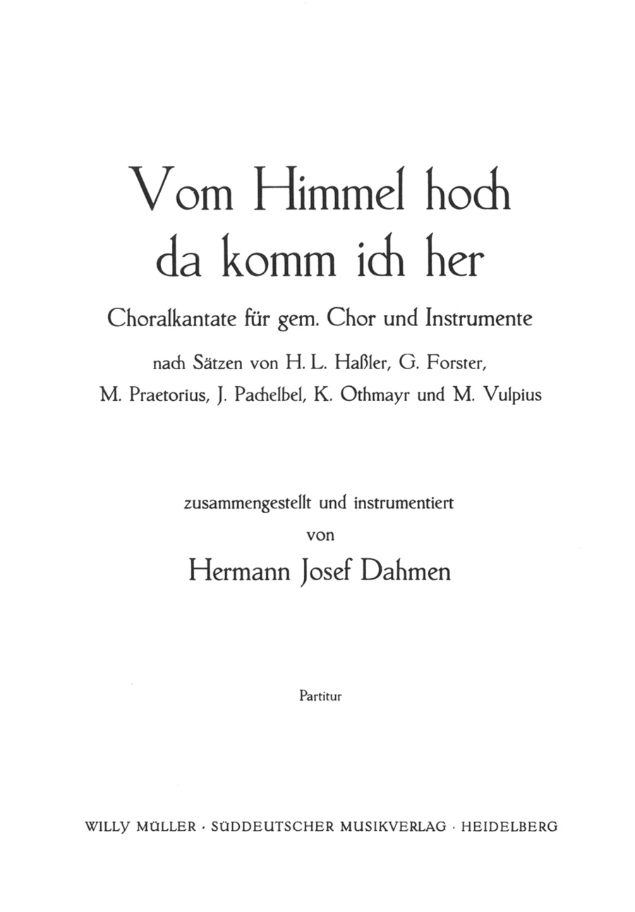 Vom Himmel hoch, da komm ich her 4-Part scores gallery preview page 1