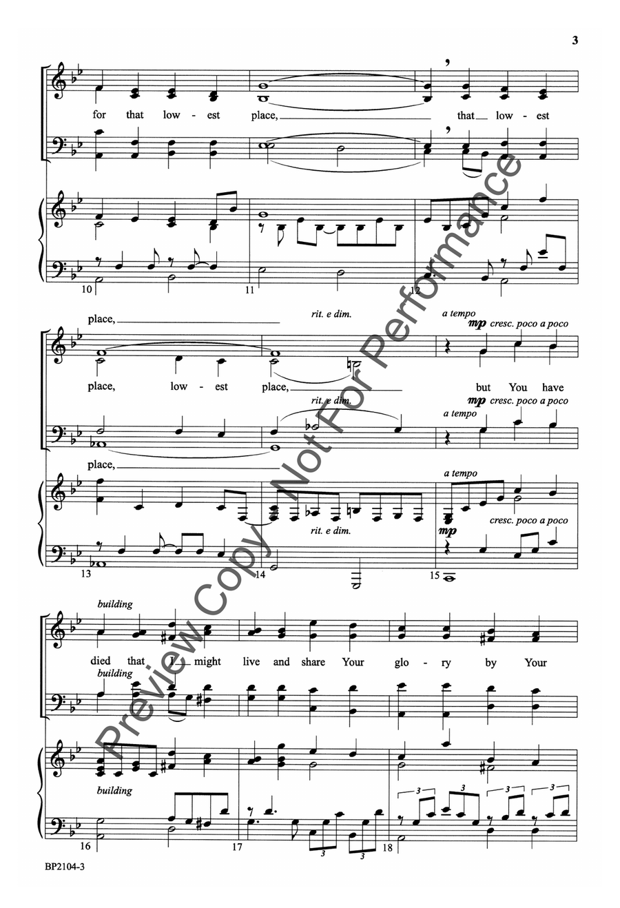 The Lowest Place 4-Part scores gallery preview page 3