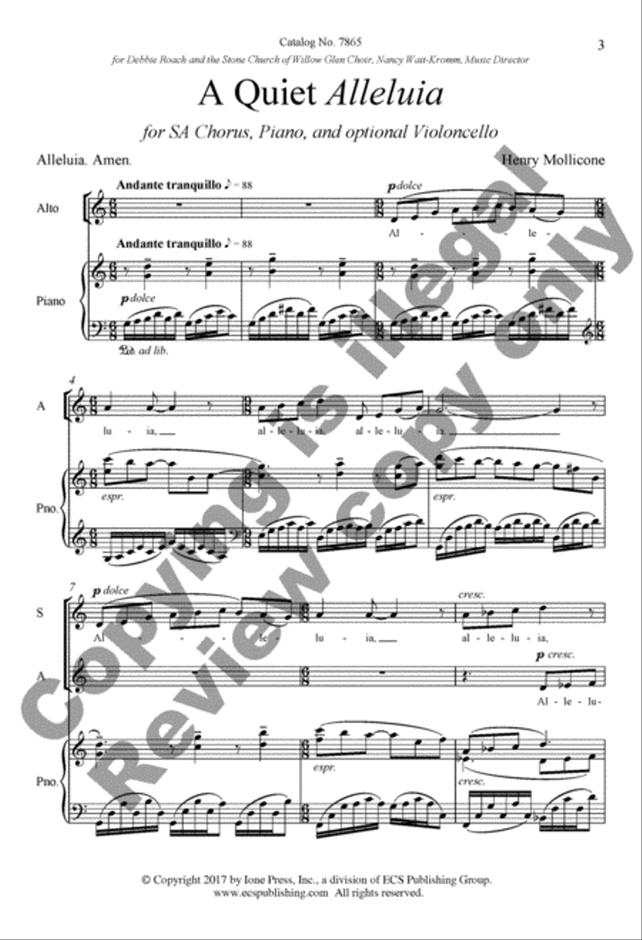 A Quiet Alleluia SA scores gallery preview page 9