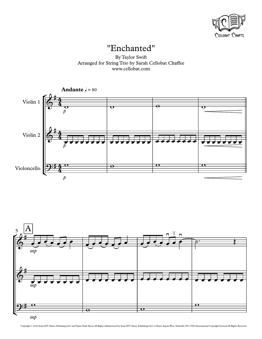 Enchanted by Taylor Swift String Trio - Digital Sheet Music
