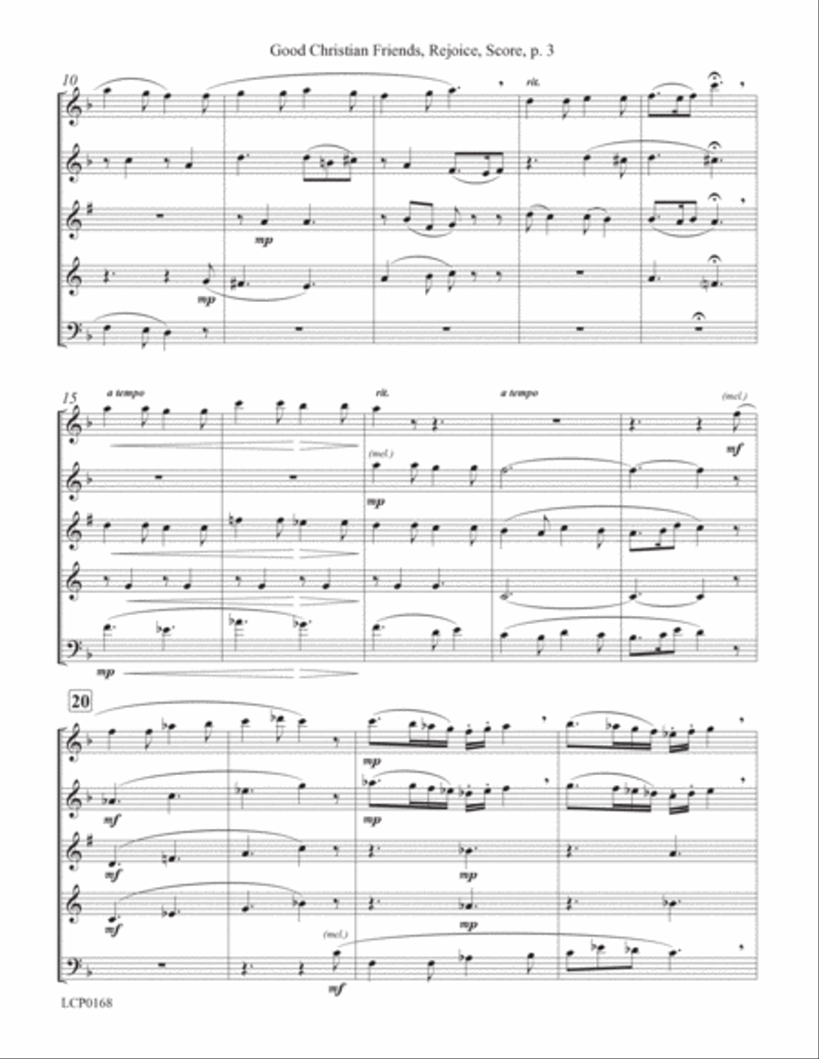 Good Christian Friends, Rejoice Woodwind Quintet scores gallery preview page 3