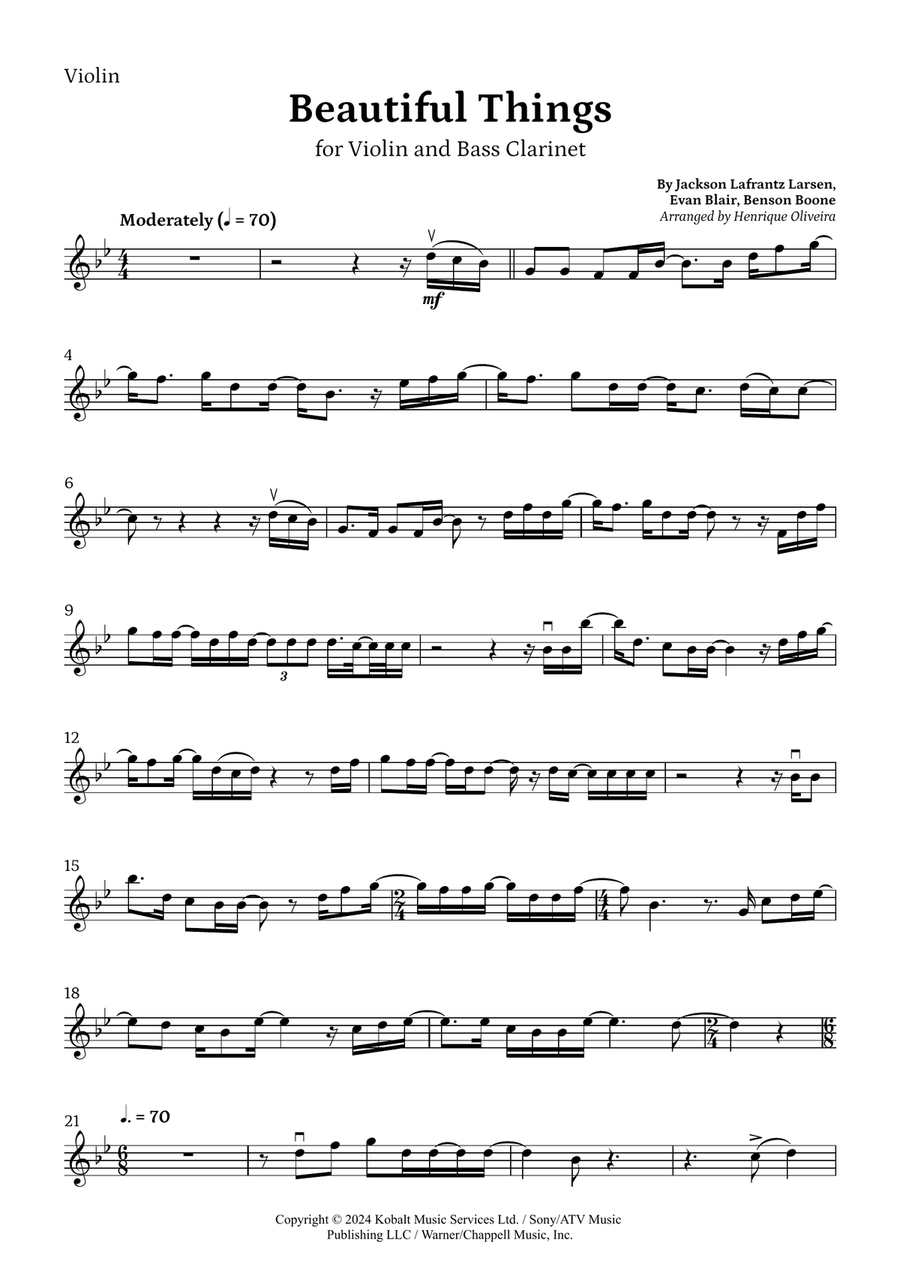 Beautiful Things Beautiful Things Chamber Music scores gallery preview page 6