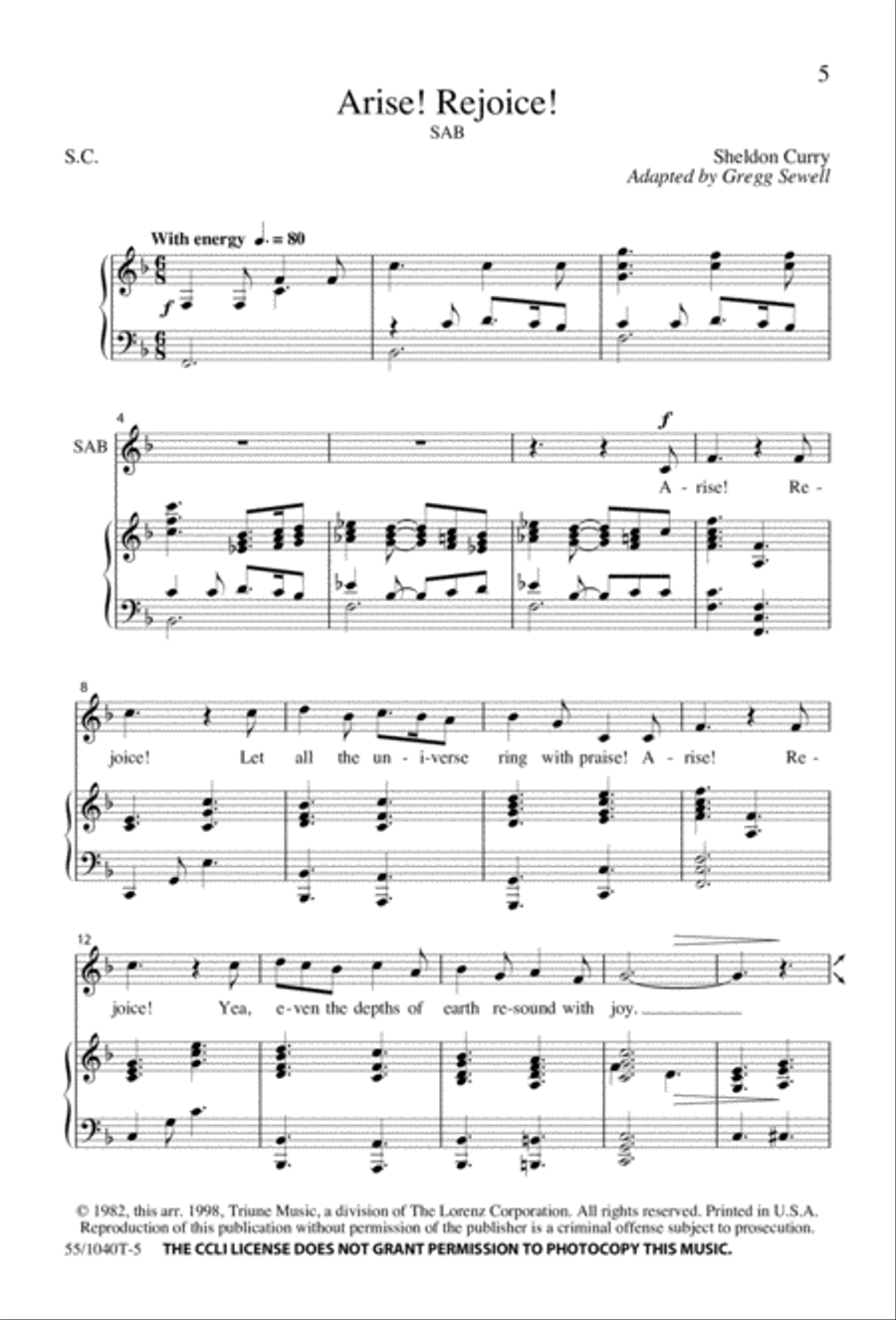 Arise, Rejoice! 3-Part scores gallery preview page 7
