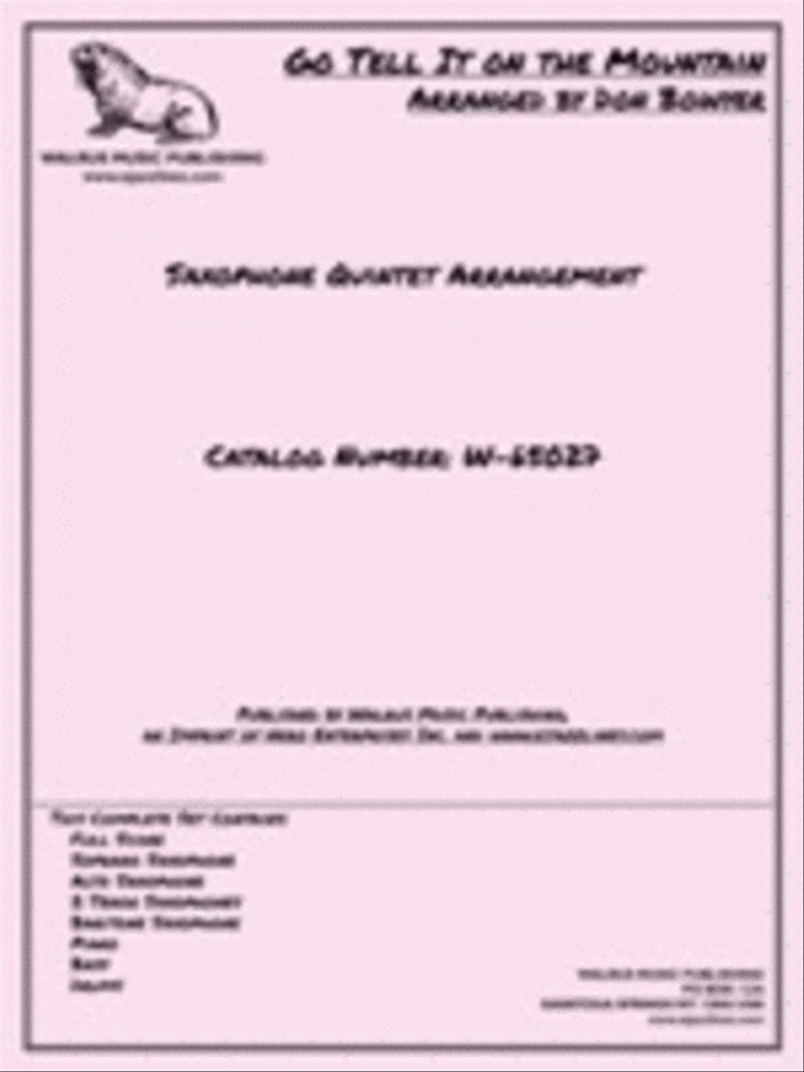 Go Tell It On the Mountain Saxophone Quintet scores gallery preview page 1