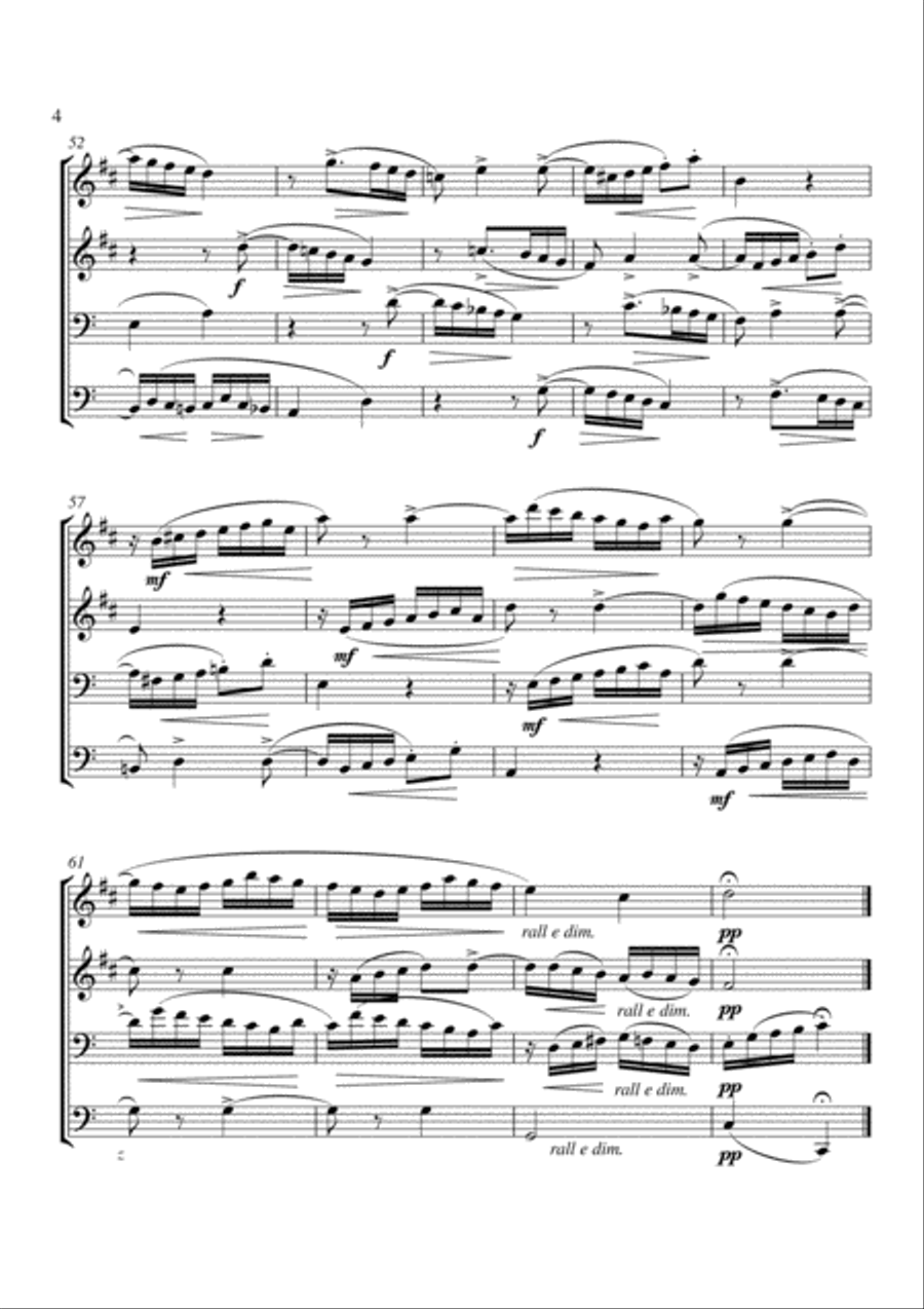 Canon from Gradus Ad Parnassum Woodwind Quartet scores gallery preview page 4