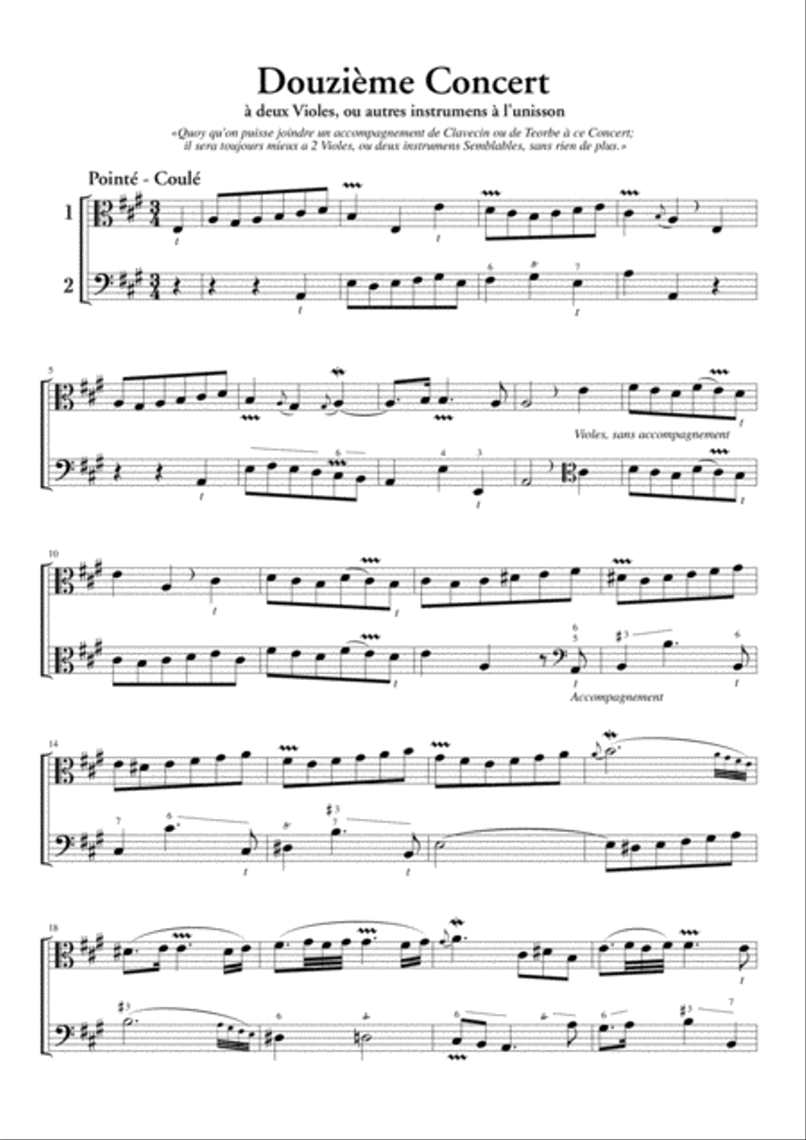 2 Concerts à deux Violes for 2 Viols Viola scores gallery preview page 2