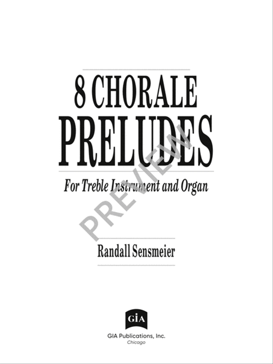 Eight Chorale Preludes for Treble Instrument and Organ Organ scores gallery preview page 3