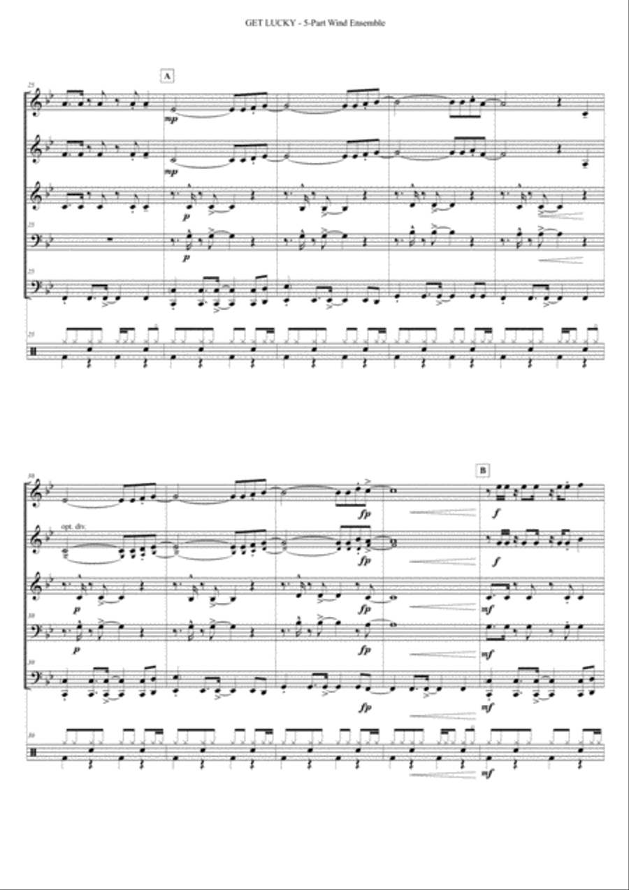 Get Lucky Small Ensemble scores gallery preview page 5