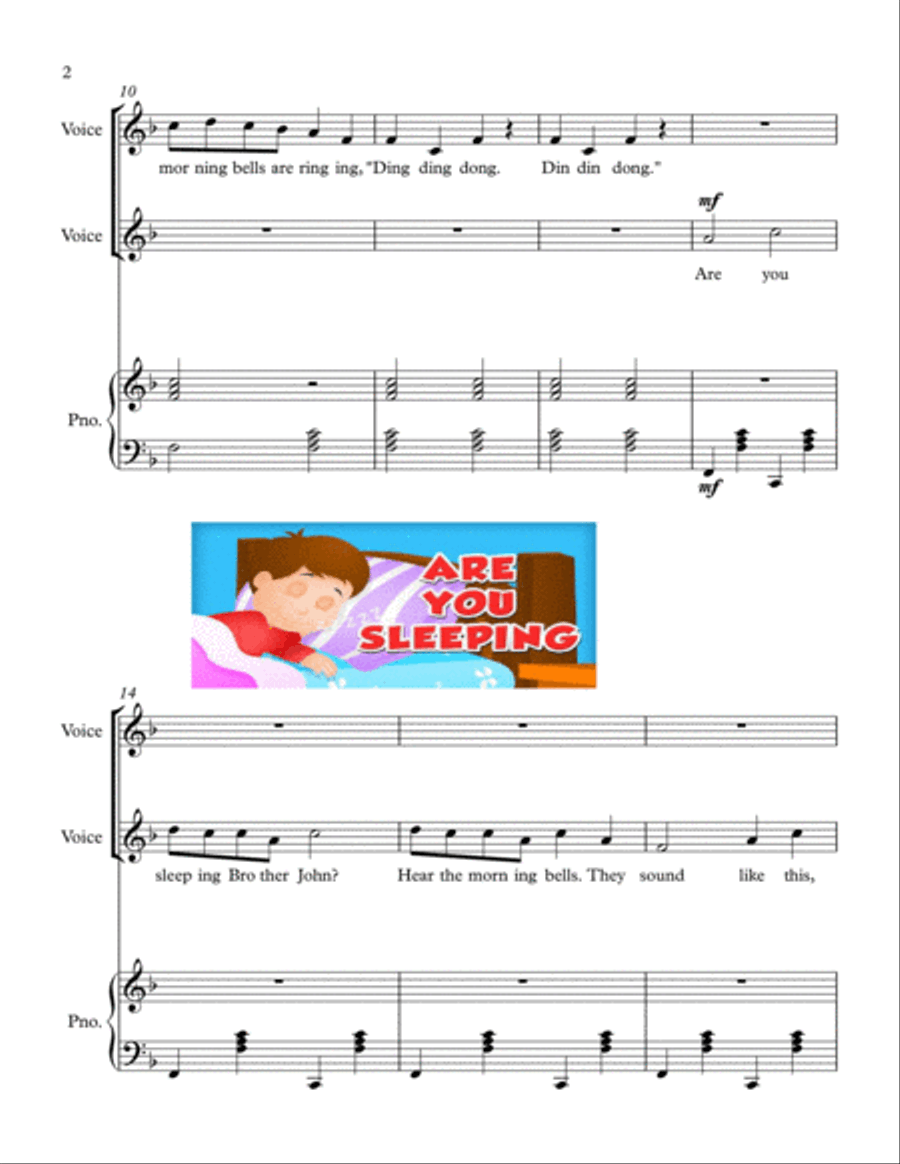 Brother John Partner Song with an original countermelody Choir scores gallery preview page 2
