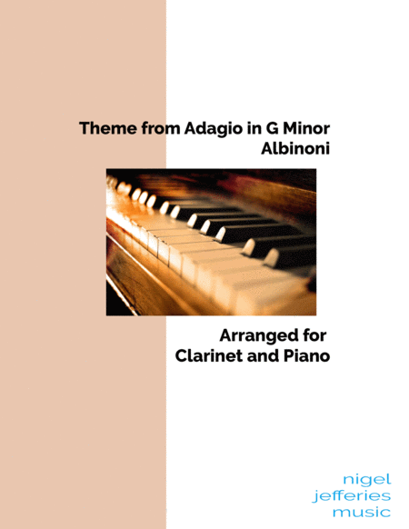 Albinoni's Adagio in G Minor arranged for Clarinet and Piano image number null