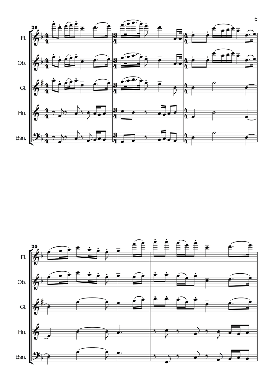 Holst - Second Suite in F for Military Band 3. Song of the Blacksmith (arr. for Wind Quintet) Marching Band scores gallery preview page 6