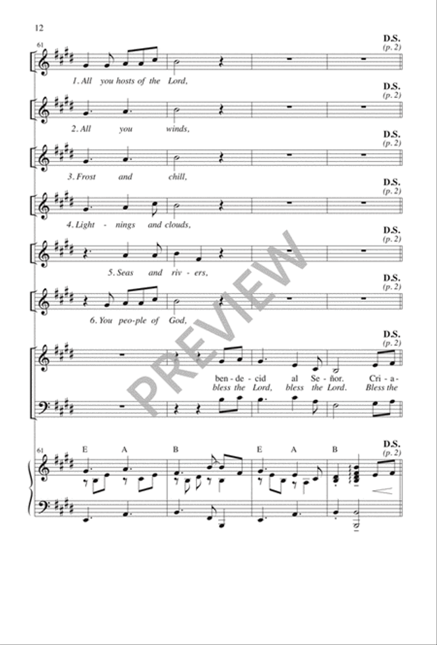 Cántico de Daniel / Canticle of Daniel 3-Part scores gallery preview page 13