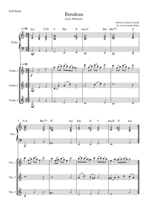 Rondeau (from Abdelazer) for Violin Trio and Piano Accompaniment with Chords