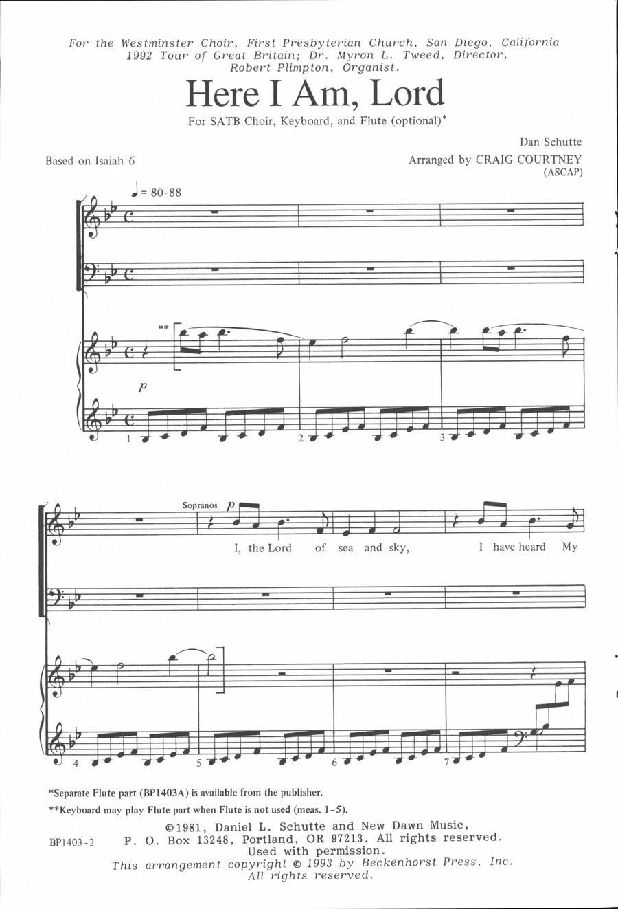 Here I Am, Lord 4-Part scores gallery preview page 2