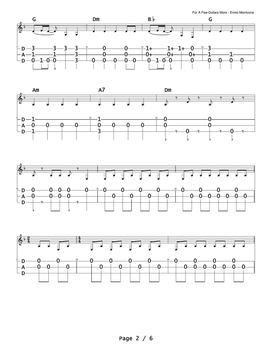 For A Few Dollars More Woodwind Duet scores gallery preview page 6