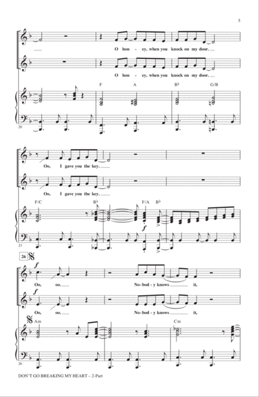Don't Go Breaking My Heart (arr. Mark Brymer) 2-Part scores gallery preview page 3