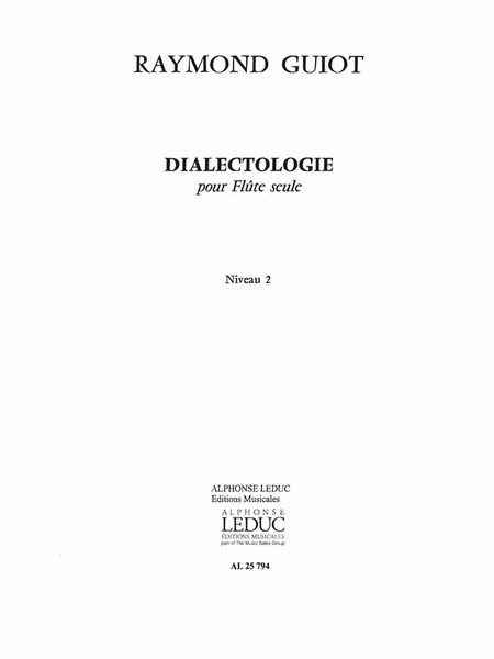 Dialectologie (flute Solo)