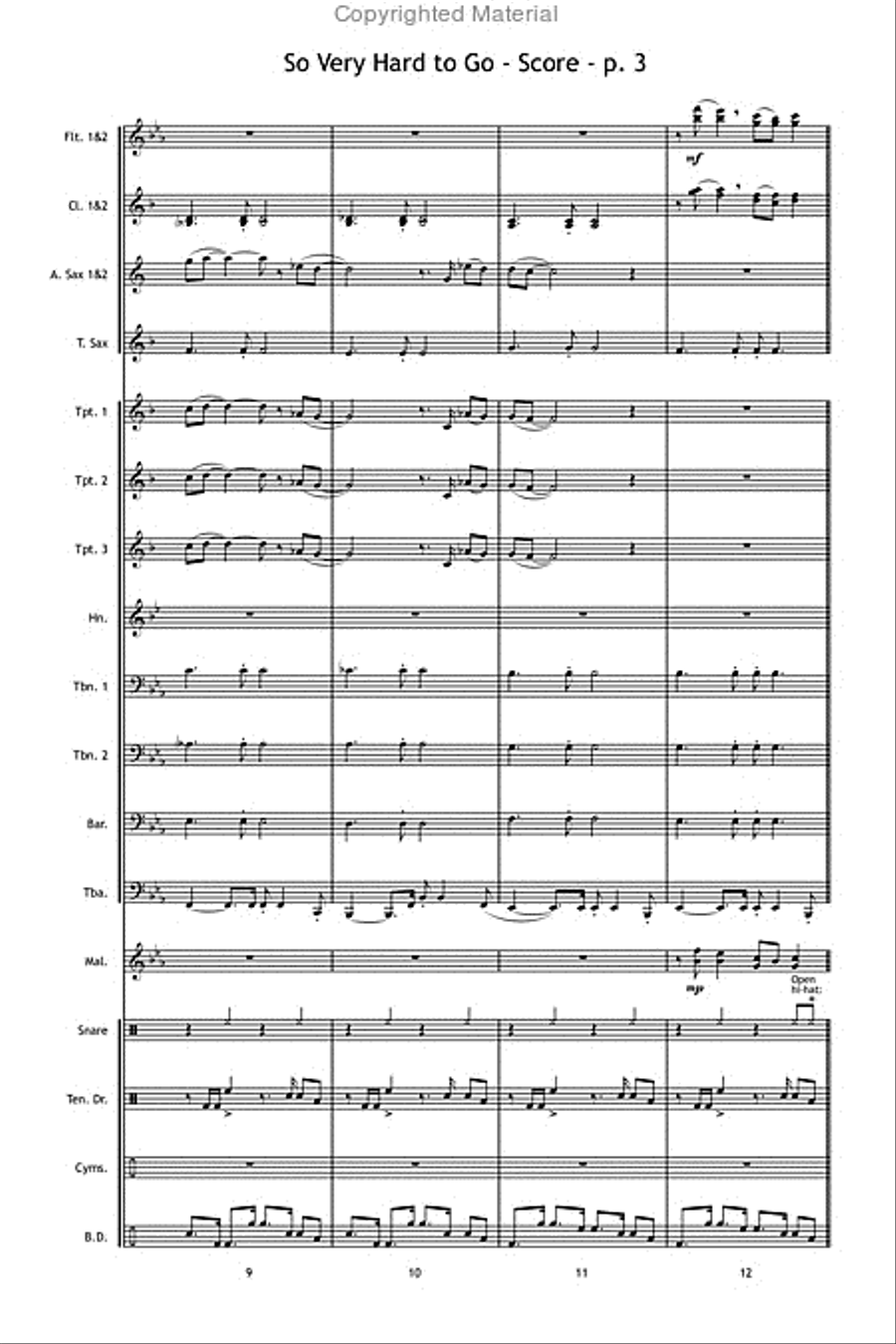 So Very Hard to Go So Very Hard to Go Marching Band scores gallery preview page 4