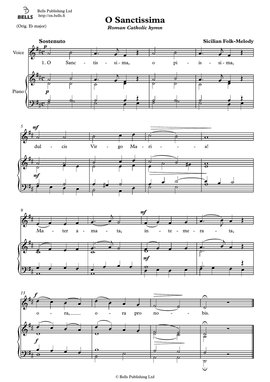 O Sanctissima (Solo song) (D Major)
