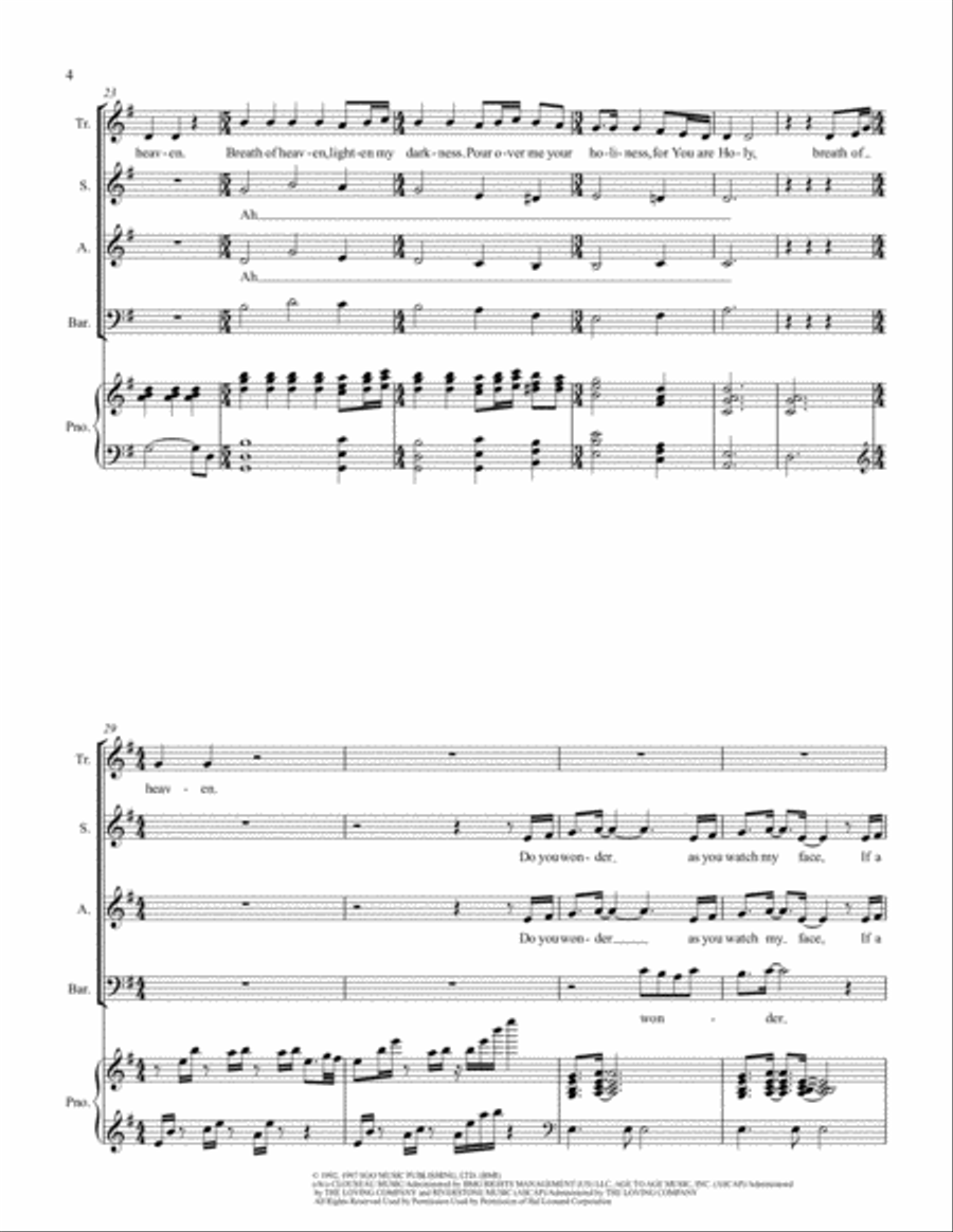 Breath Of Heaven (Mary's Song) 3-Part scores gallery preview page 4