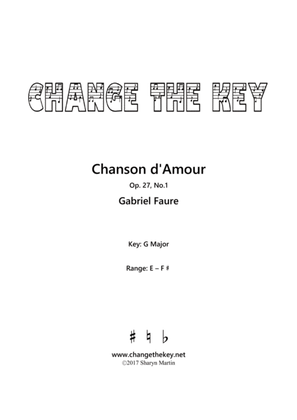 Book cover for Chanson d'Amour - G Major