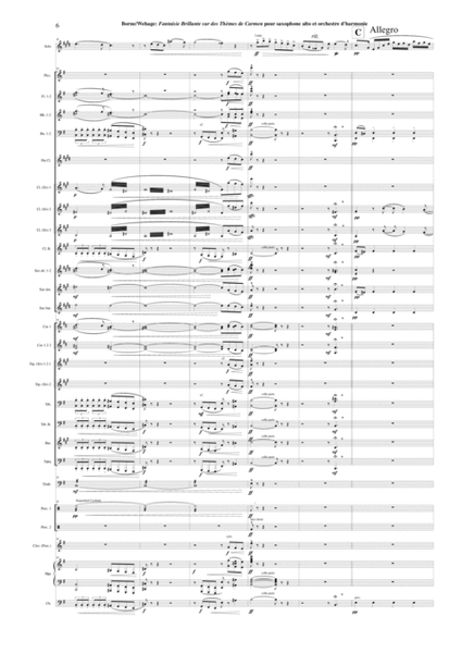 Fantaisie Brillante sur des Thèmes de Carmen for alto saxophone and concert band, score and solo par
