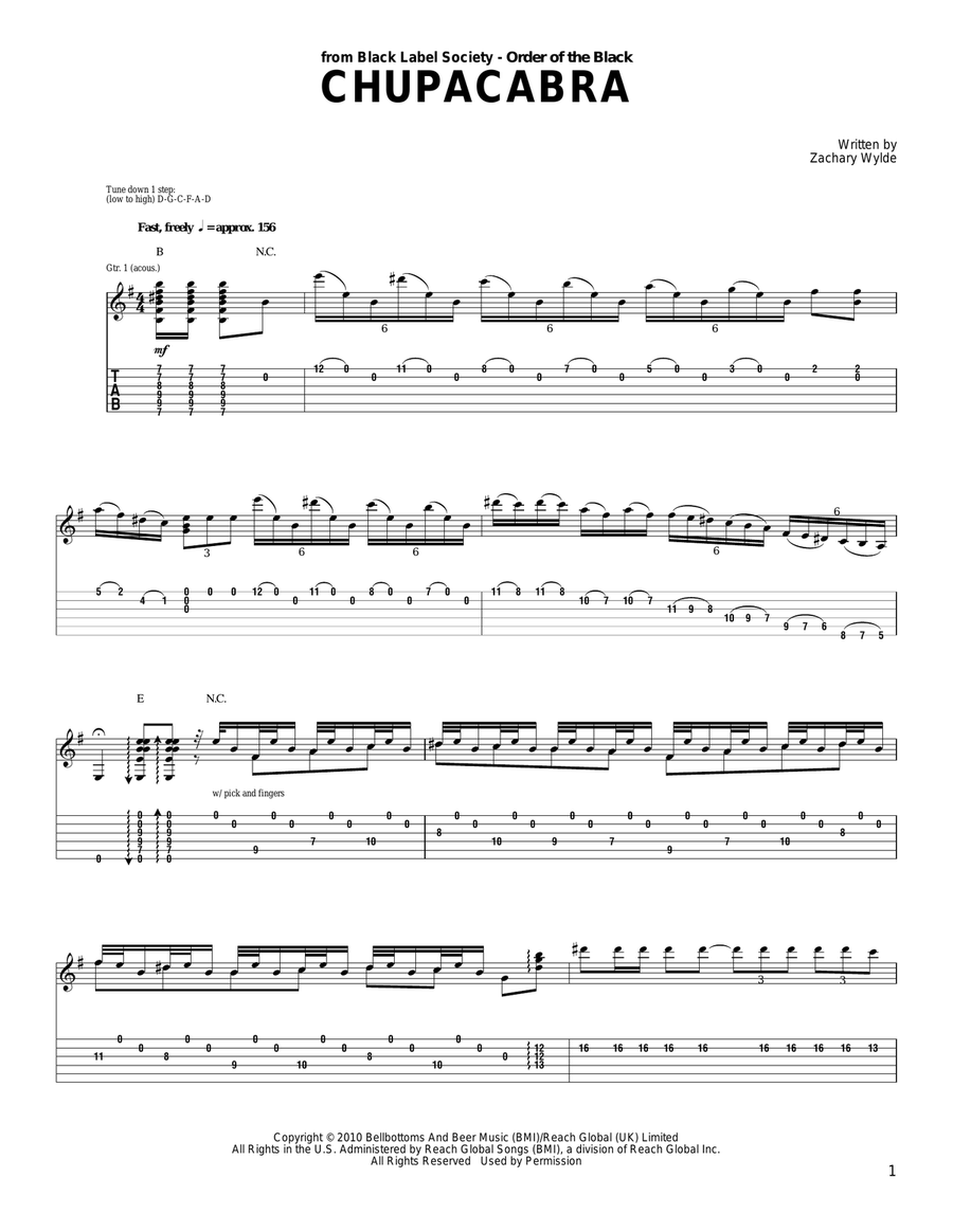 Chupacabra Acoustic Guitar scores gallery preview page 1