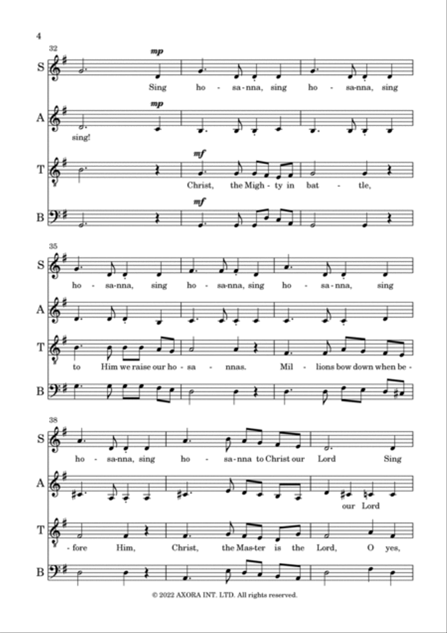 Sing Hosanna! Sing Hosanna! 4-Part scores gallery preview page 4