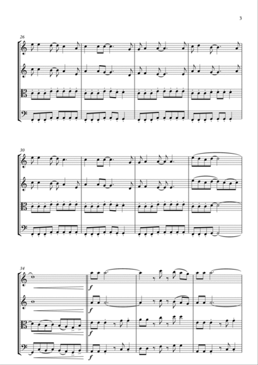 Rock You Like A Hurricane String Quartet scores gallery preview page 3