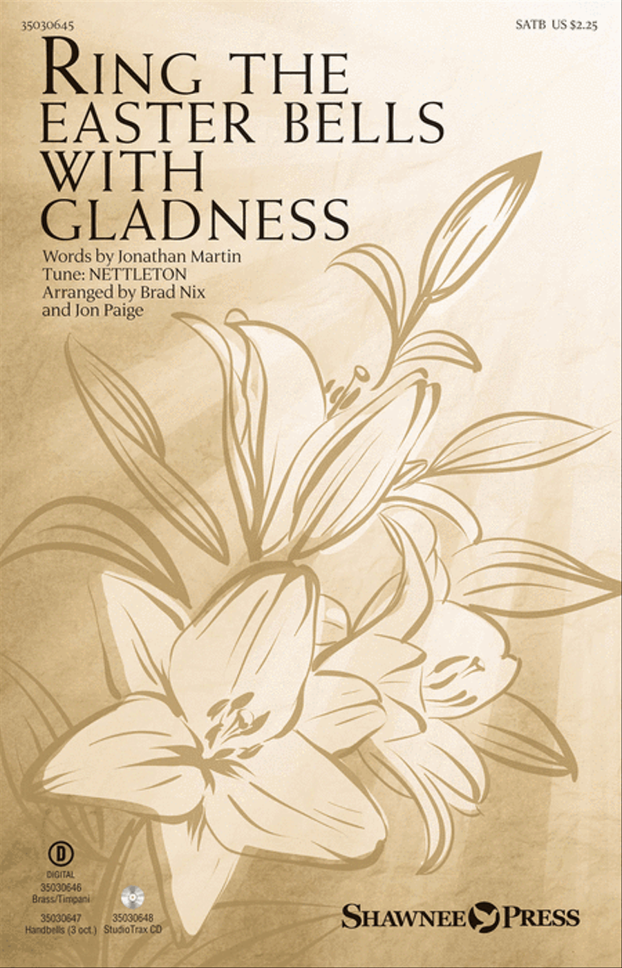 Ring the Easter Bells with Gladness 4-Part scores gallery preview page 1