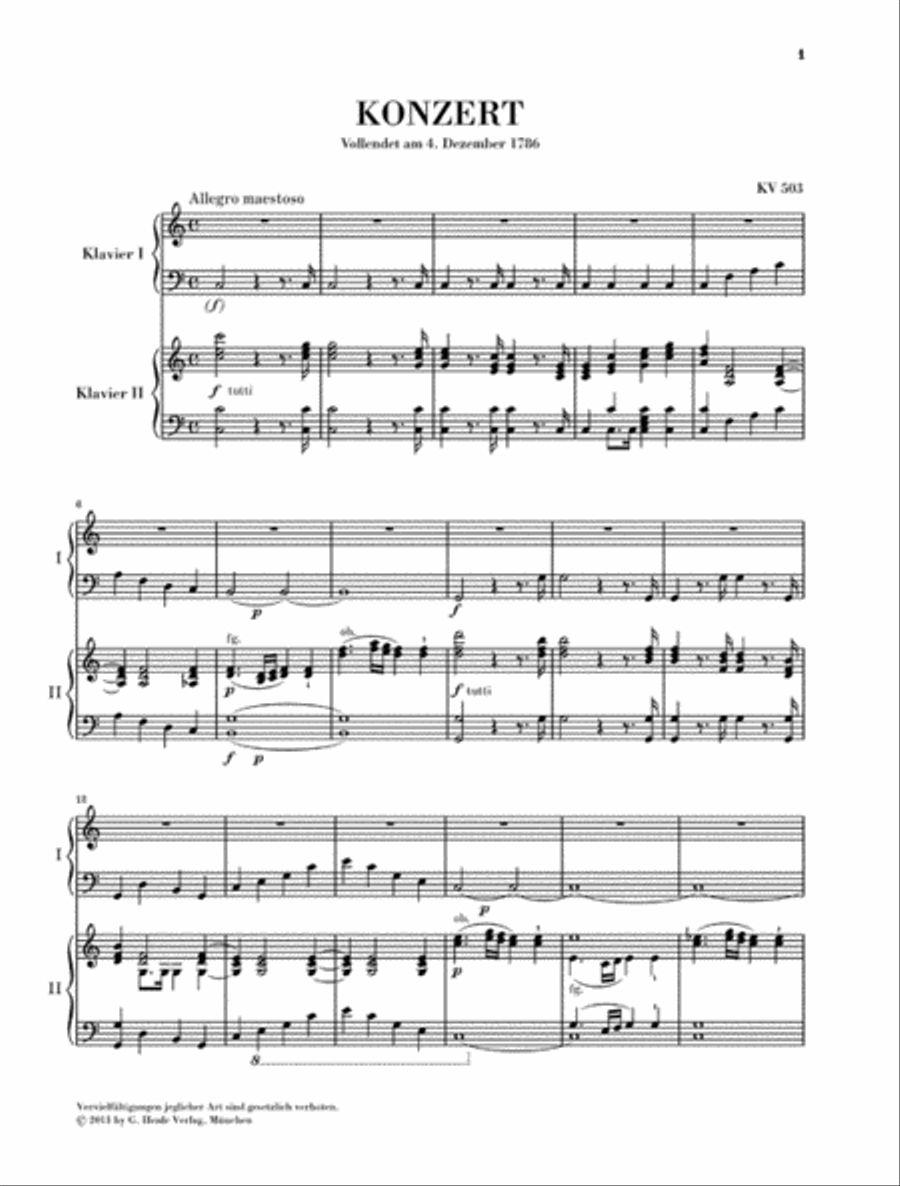 Piano Concerto No. 25 in C Major, K. 503 Piano Solo scores gallery preview page 2