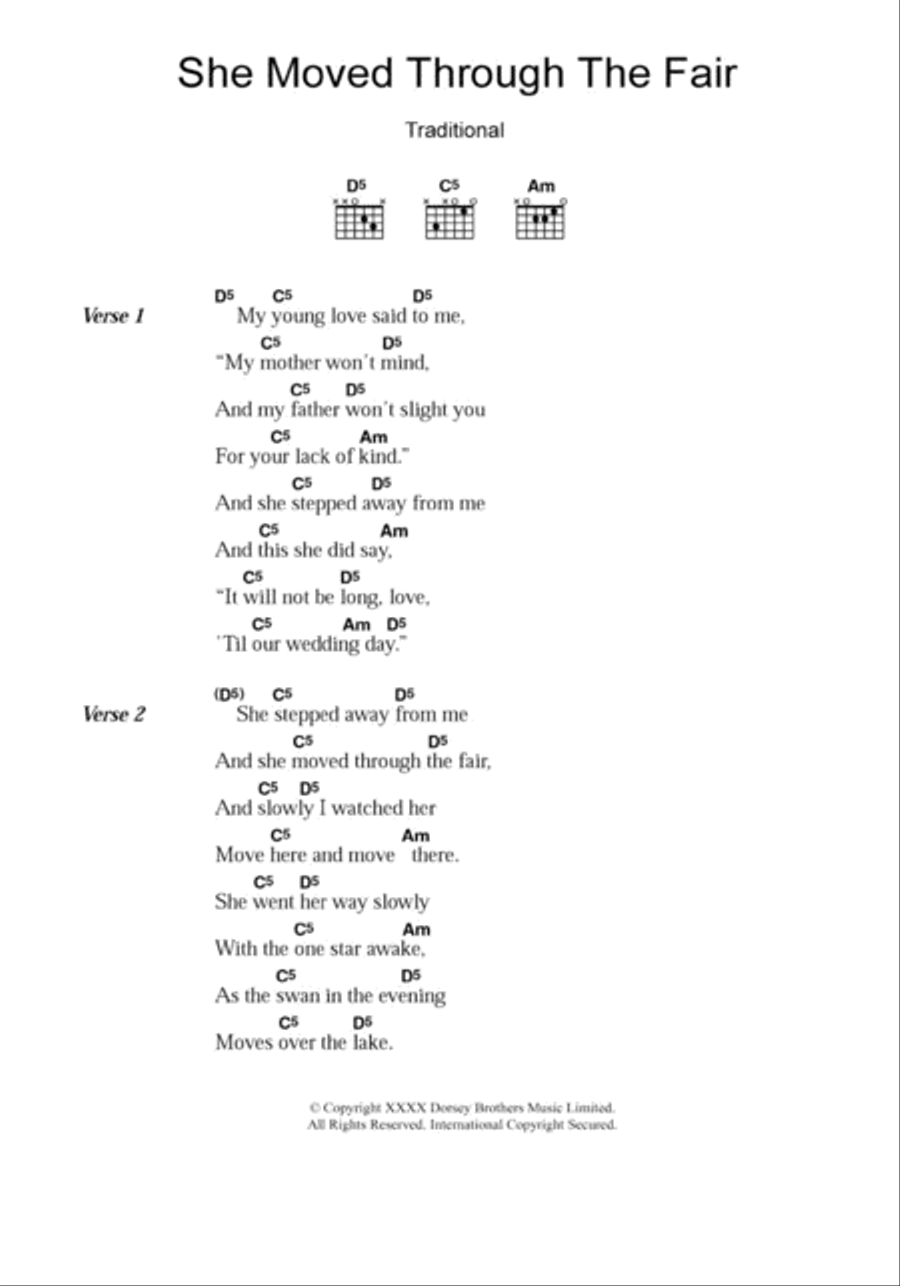 She Moved Through The Fair Acoustic Guitar scores gallery preview page 1