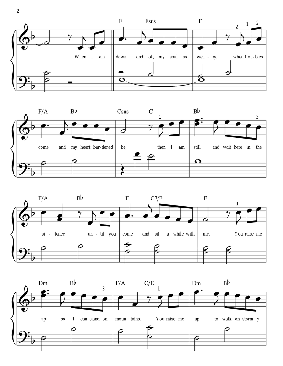 You Raise Me Up Easy Piano scores gallery preview page 2