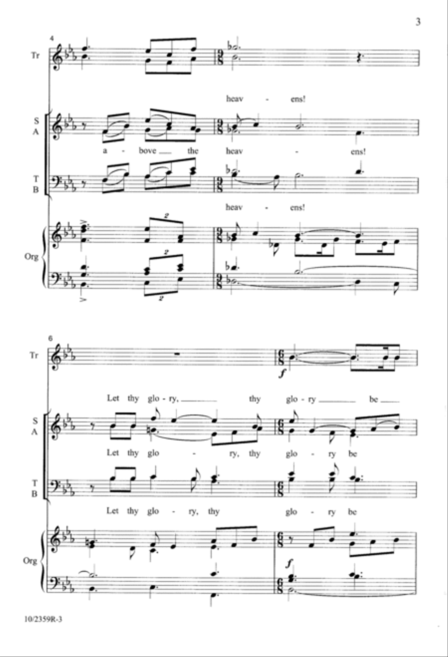 Be Exalted, O God Be Exalted, O God 4-Part scores gallery preview page 3