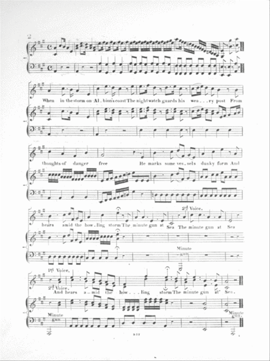 The Minute Gun at Sea. A Favorite Duett Voice scores gallery preview page 2
