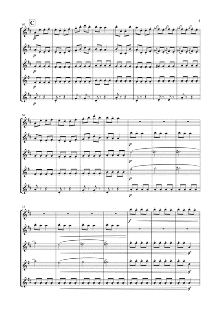 Galop Infernal (Can Can) for Flute Choir Flute Choir scores gallery preview page 5
