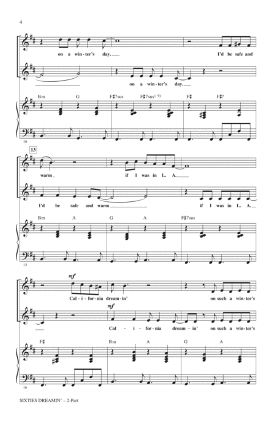 Sixties Dreamin' (A Tribute to The Mamas And The Papas) 2-Part scores gallery preview page 2