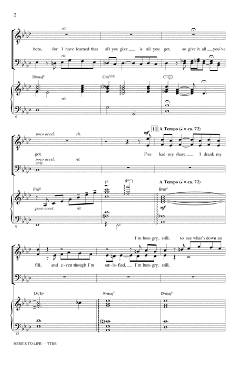 Here's To Life TTBB scores gallery preview page 2