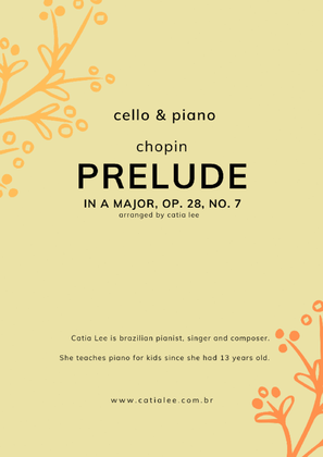 Prelude in A Major - Op 28, n 7 - Chopin for Cello and piano