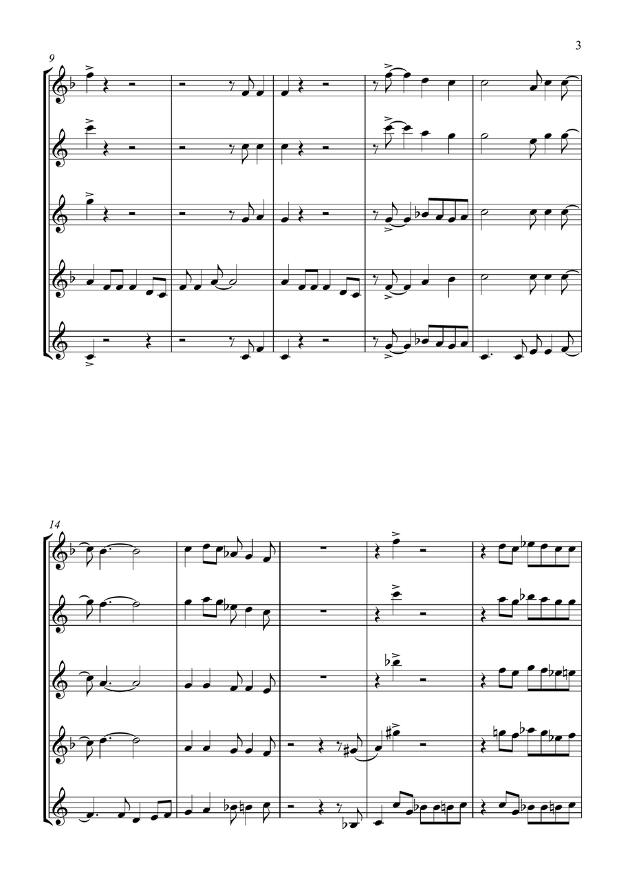 Children Go Where I Send Thee - For Saxophone Quartet Saxophone Quartet scores gallery preview page 3