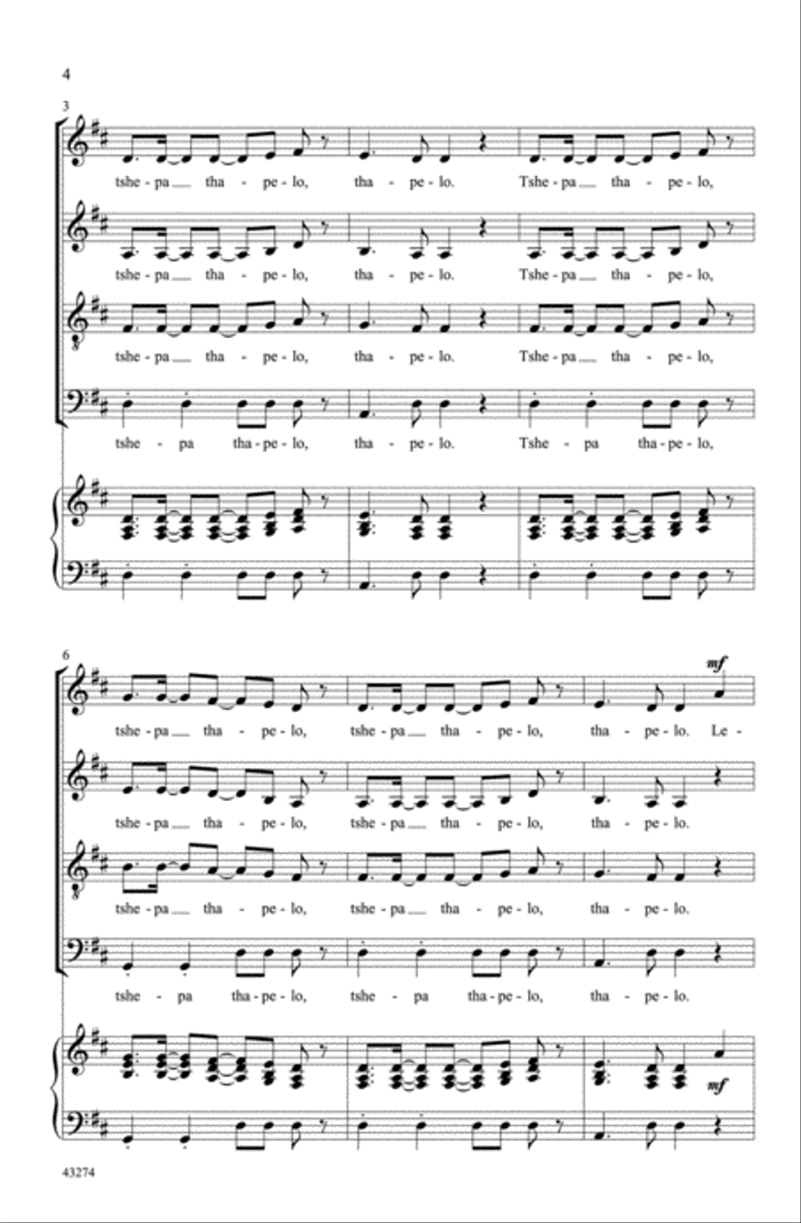 Tshepa Thapelo Tshepa Thapelo A Cappella scores gallery preview page 3