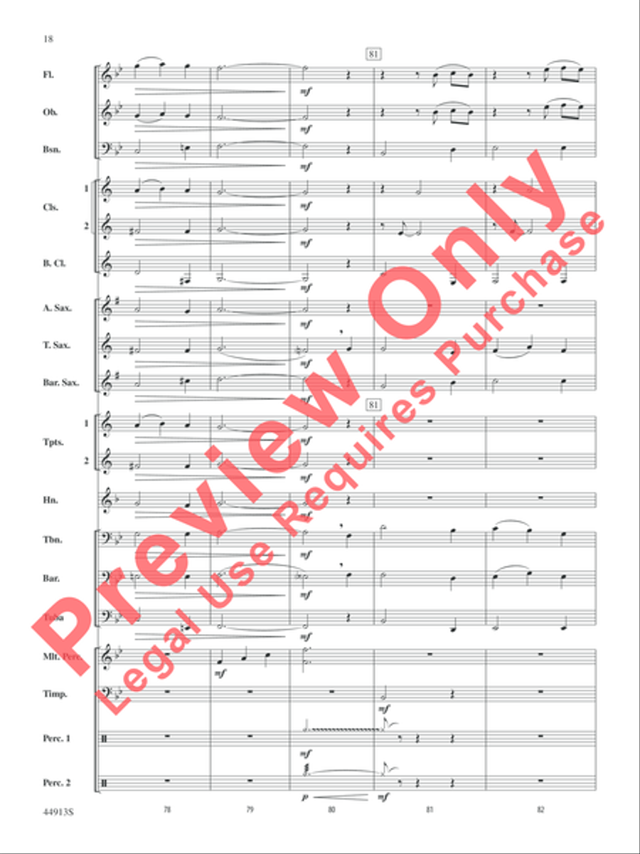 Midnight Carols Concert Band scores gallery preview page 18