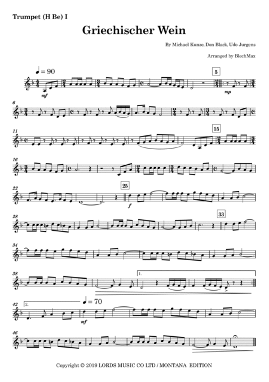 Griechischer Wein Brass Ensemble scores gallery preview page 5