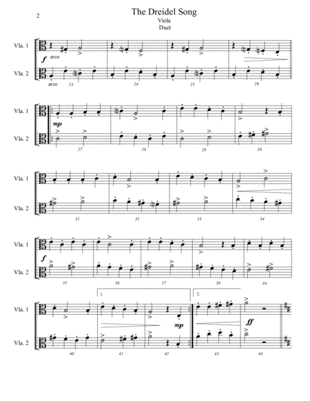 The Dreidel Song - Viola Duet - Intermediate image number null