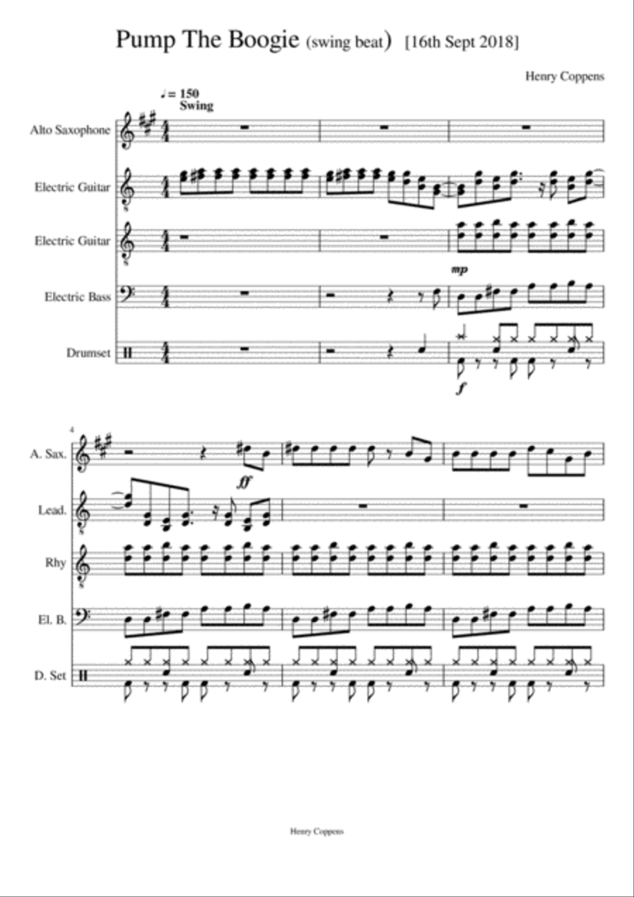 Pump The Boogie Small Ensemble scores gallery preview page 1