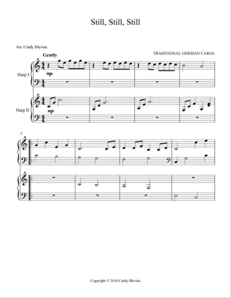 Still, Still, Still, for Harp Duet Harp scores gallery preview page 2