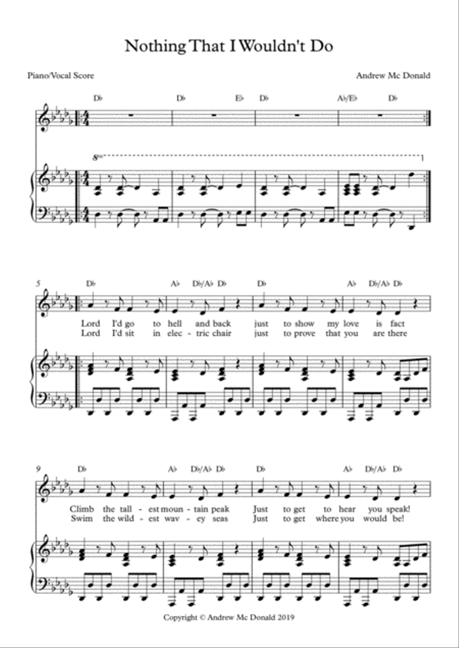 Nothing That I Wouldn't Do Voice scores gallery preview page 2