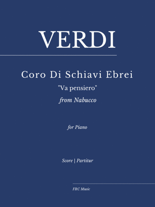 Book cover for Coro di Schiavi Ebrei” from Nabucco ("Va pensiero") for Piano Solo