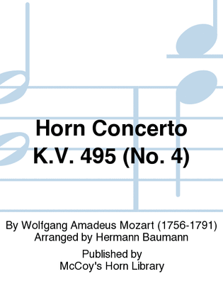 Book cover for Horn Concerto K.V. 495 (No. 4)