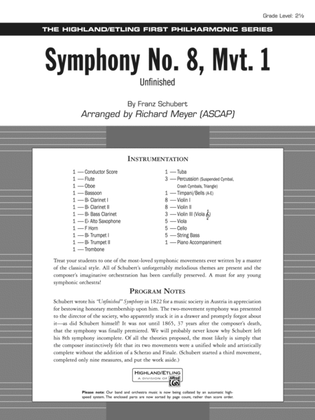 Book cover for Symphony No. 8, Mvt. 1: Score